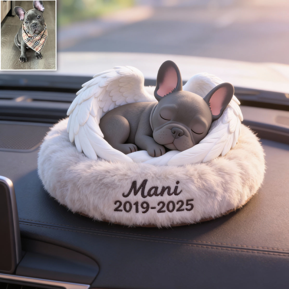 Peaceful Sleeping Dog - Personalized Dog Car Dashboard Plaque