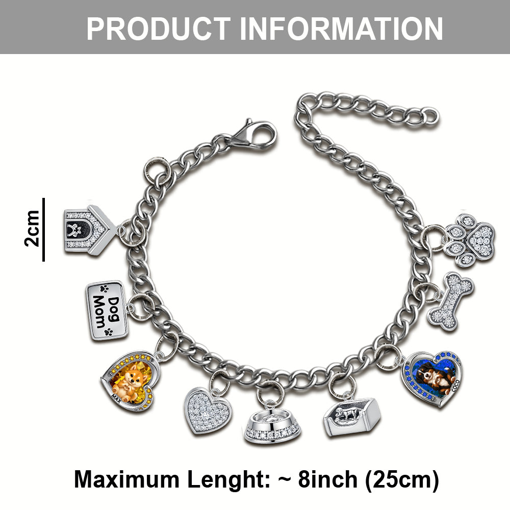 Puppy/ Kitty Makes Heart Hands - Personalized Dog Bracelet With Charms