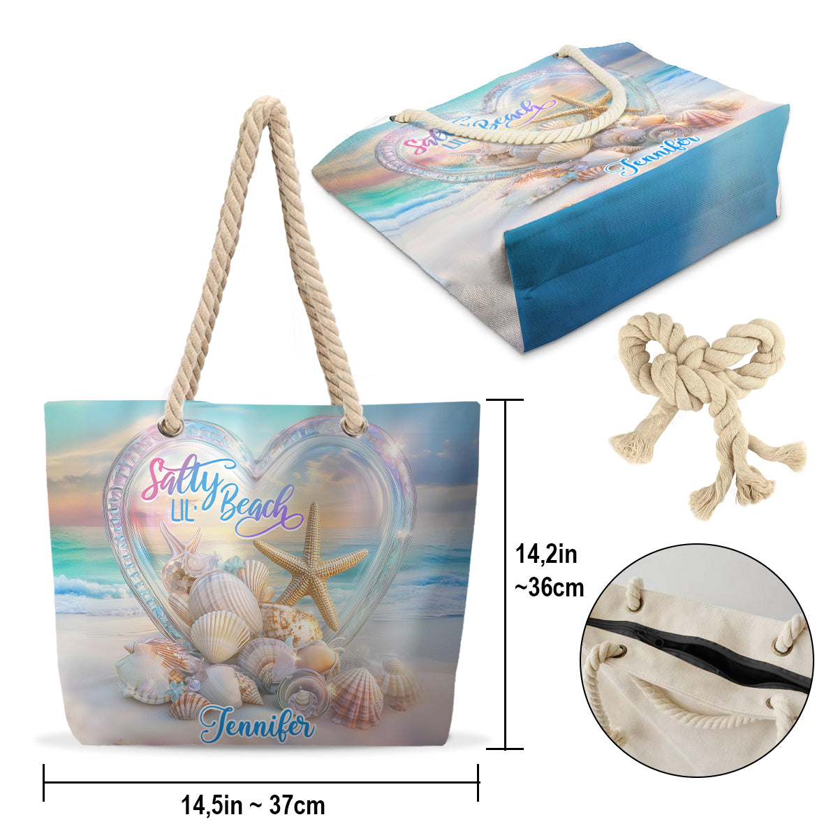 Salty Lil Beach - Personalized Sea Lover Beach Bag