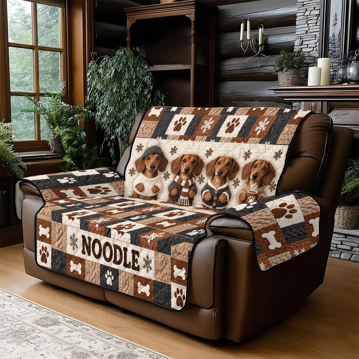 Merry Woofmas - Personalized Dog Quilted Sofa/Couch Cover