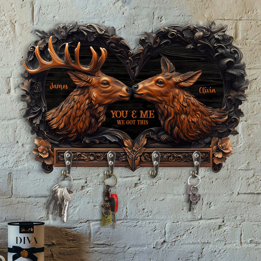 You & Me - Personalized Hunting Custom Shaped Key Rack
