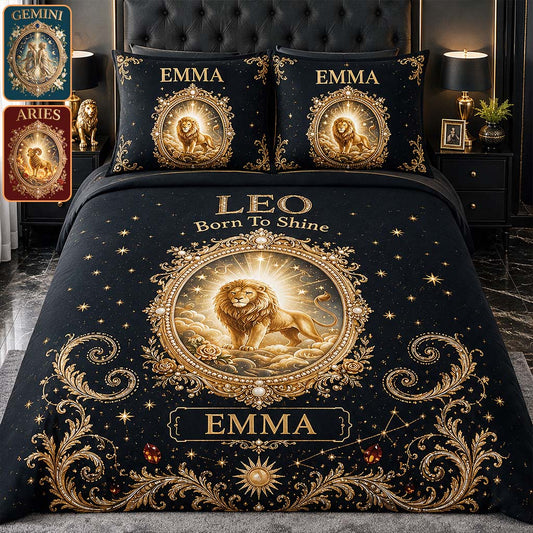 Zodiac Sign Luxury Bed Set - Personalized Horoscope Bedding Set