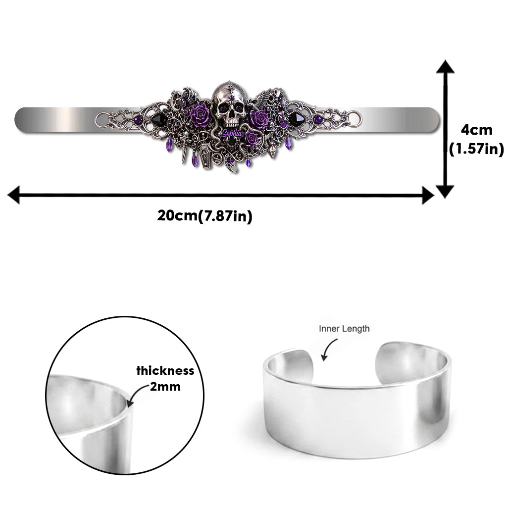 Skull And Roses - Personalized Skull Bracelet & Ring Set