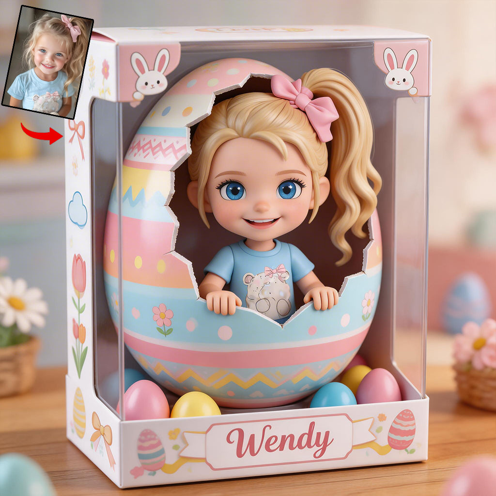 Custom Any Photo Peeking Kid Easter's Eggs - Personalized Kid Custom Shaped Acrylic Plaque