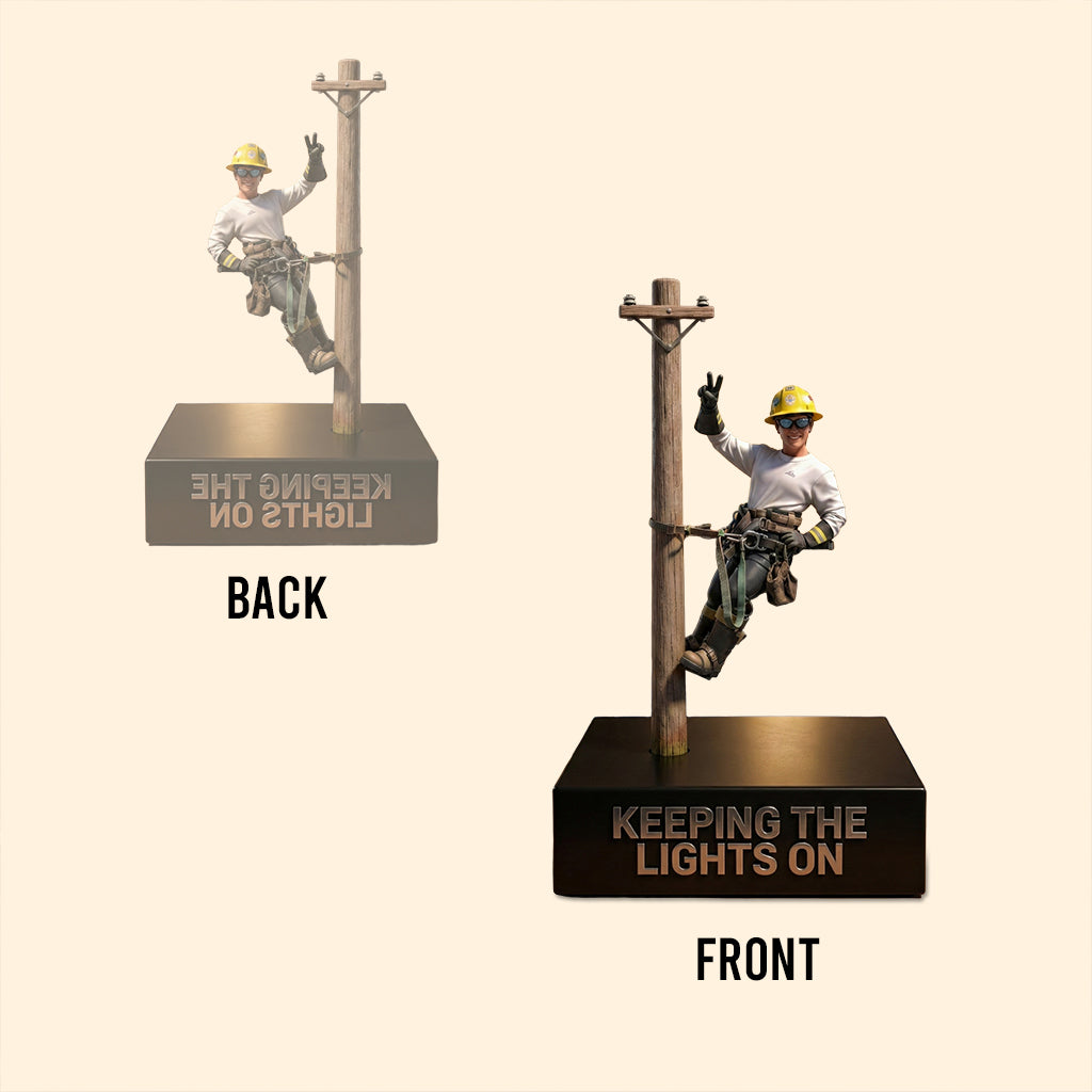 Lineman Climbing - Personalized Lineman Custom Shaped Acrylic Plaque