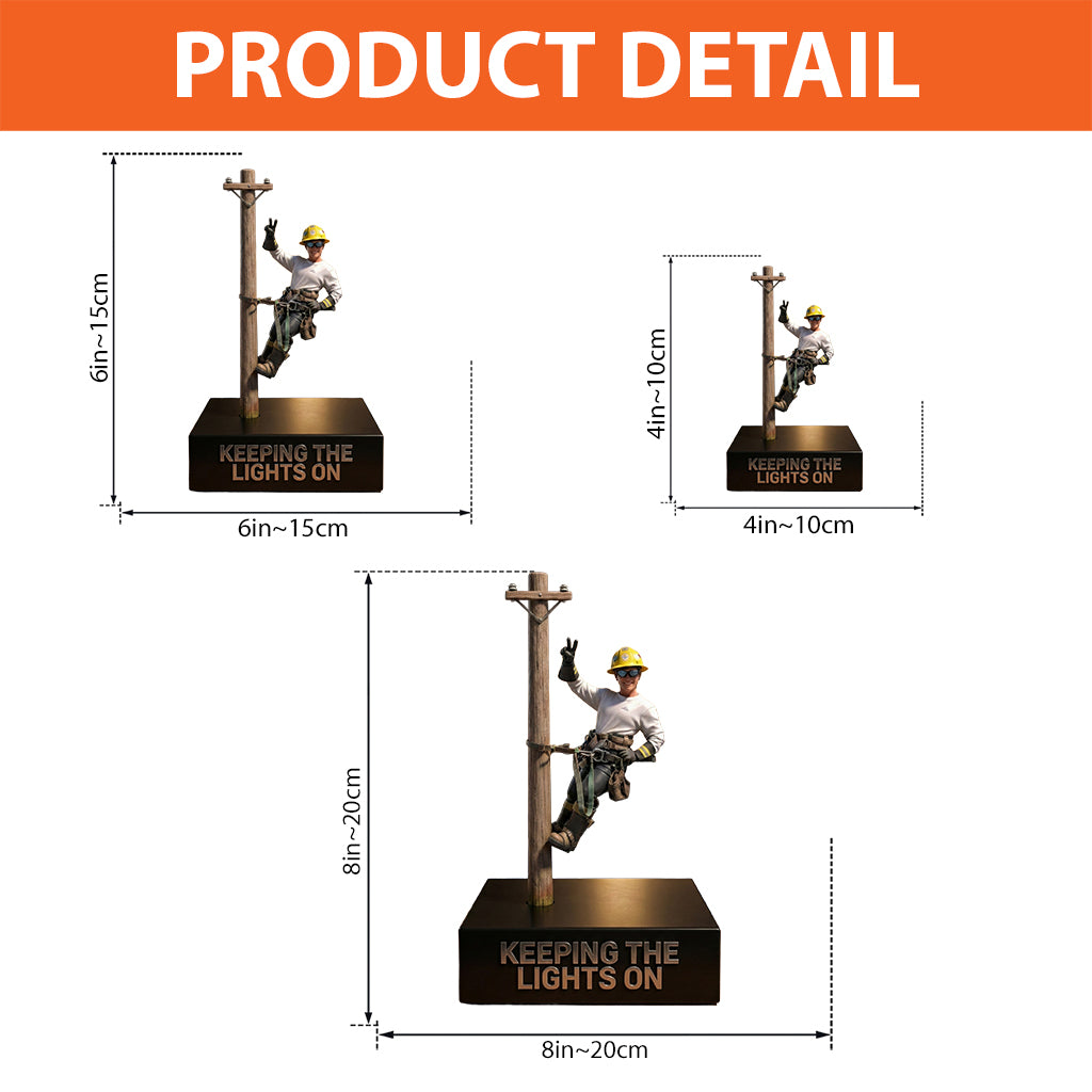 Lineman Climbing - Personalized Lineman Custom Shaped Acrylic Plaque