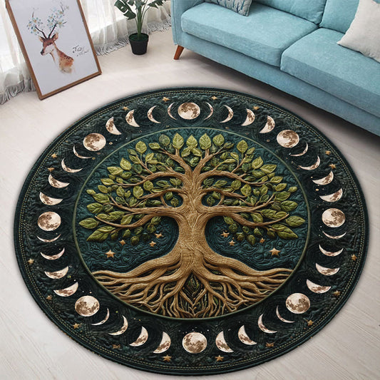 Moon Phase - Witch Round Rug