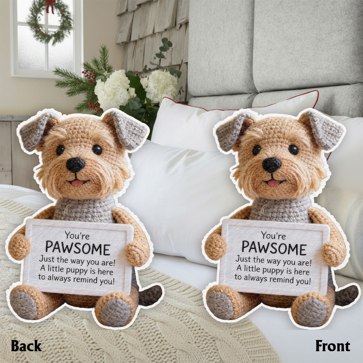 Emotional Support Gift - Personalized Dog Faux Fur Shaped Pillow