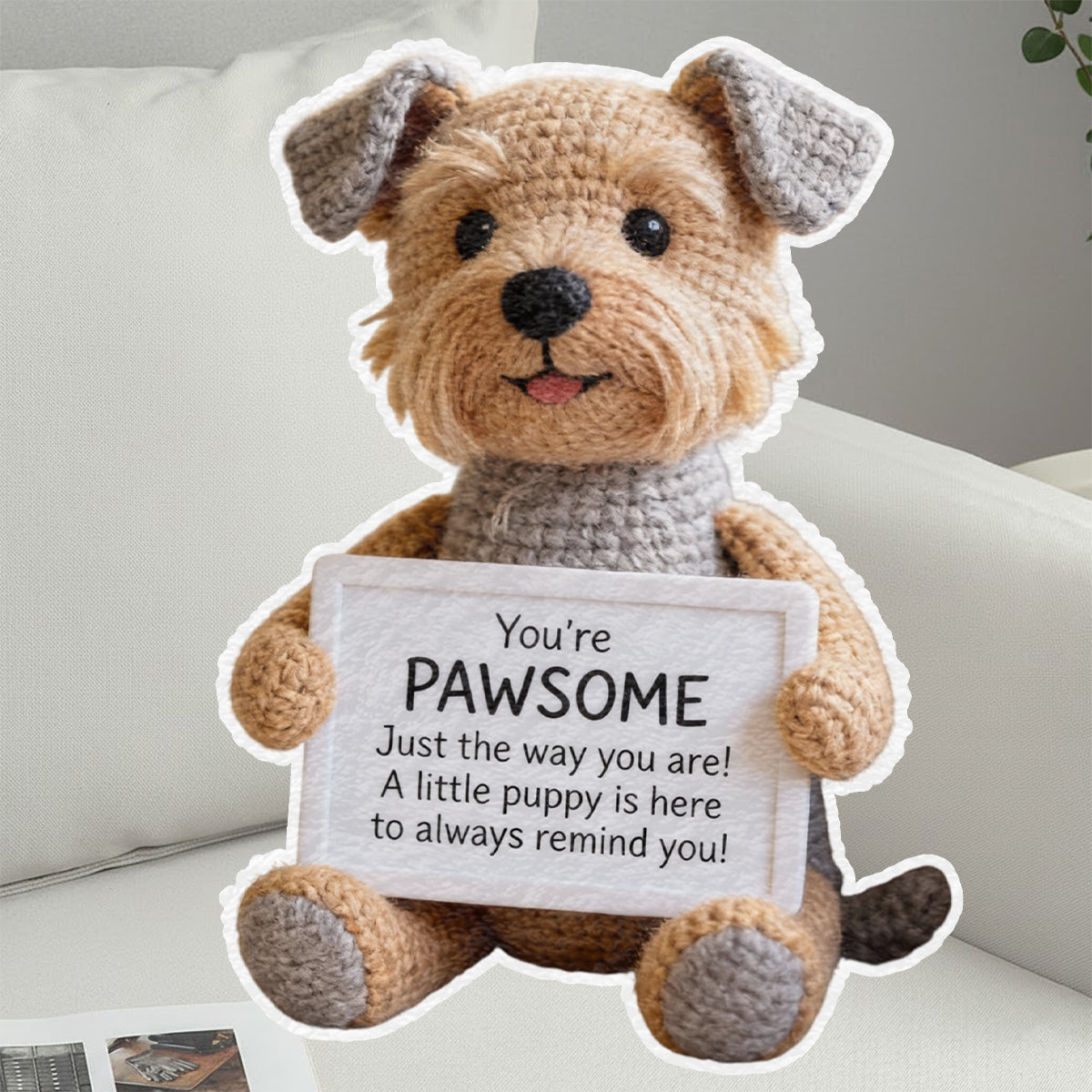 Emotional Support Gift - Personalized Dog Faux Fur Shaped Pillow