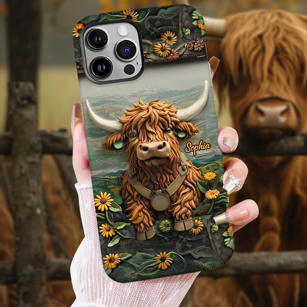 Cute Highland Cow - Personalized Highland Cow Full Print Phone Case