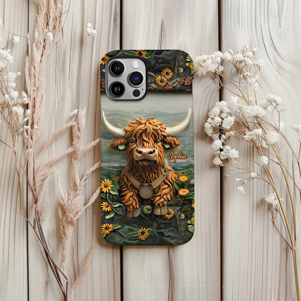 Cute Highland Cow - Personalized Highland Cow Full Print Phone Case