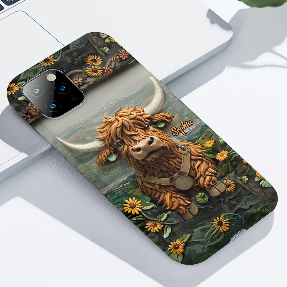 Cute Highland Cow - Personalized Highland Cow Full Print Phone Case