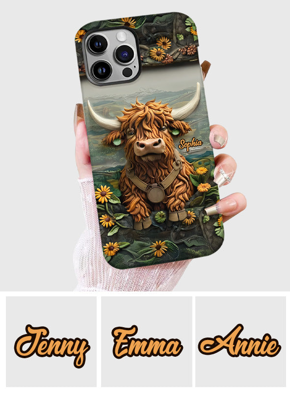 Cute Highland Cow - Personalized Highland Cow Full Print Phone Case