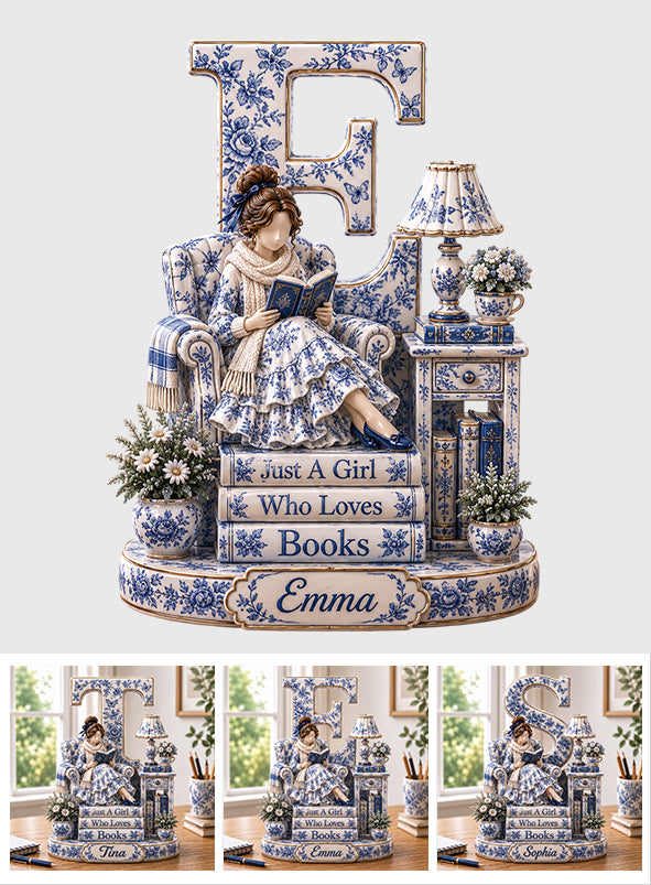 Love Reading Initail - Personalized Book 2-Side Printed Acrylic Plaque