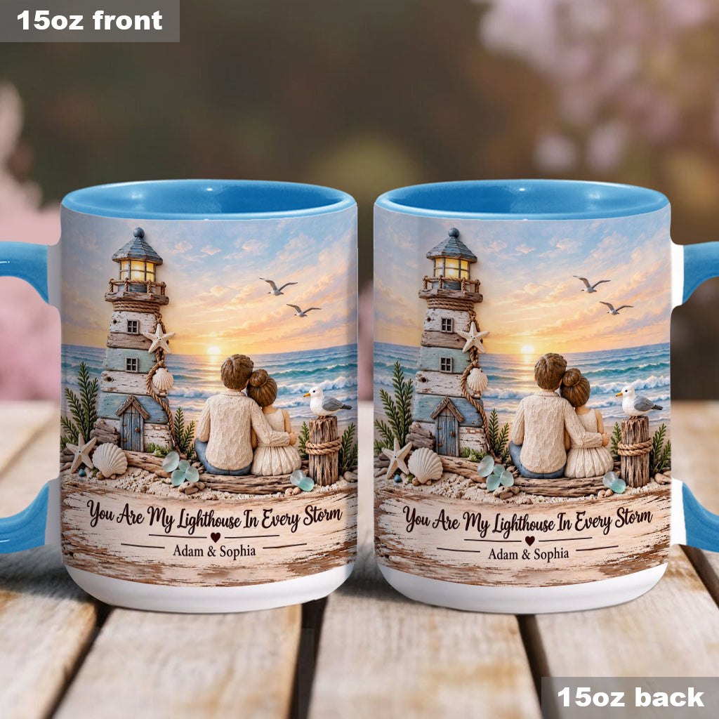 You Are My Lighthouse In Every Storm - Personalized Couple Accent Mug
