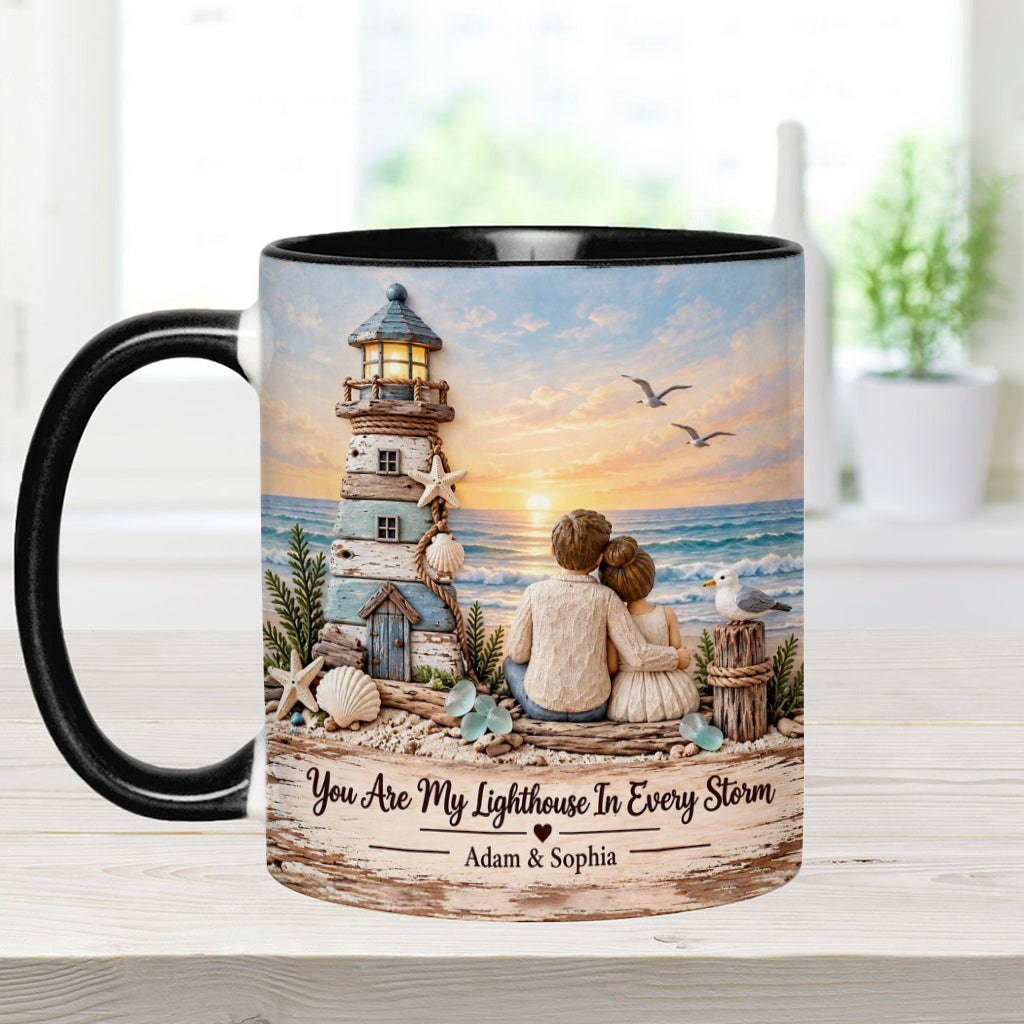 You Are My Lighthouse In Every Storm - Personalized Couple Accent Mug