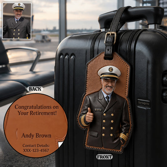 Custom Gift For Travellers - Personalized Pilot Luggage Tag