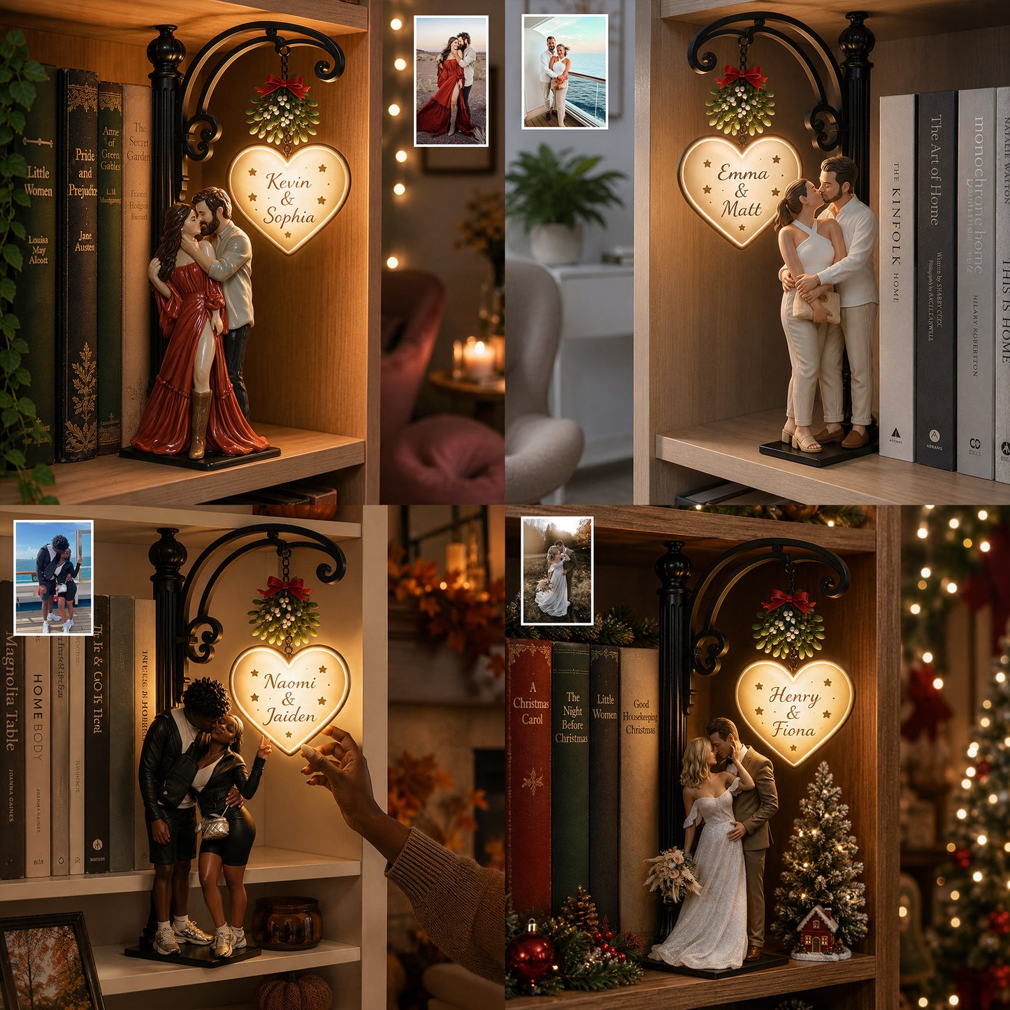 You & Me Couple Gift - Personalized Couple Bookshelf Lamp