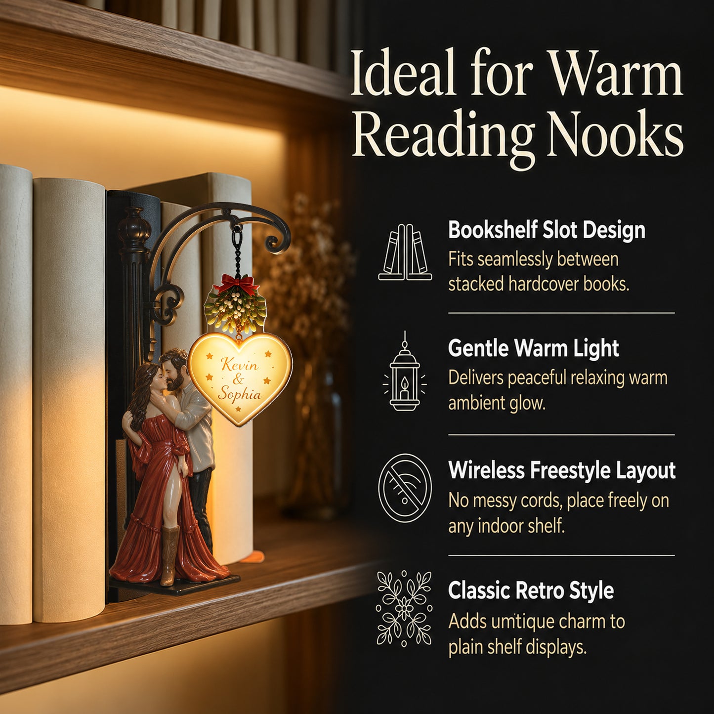 You & Me Couple Gift - Personalized Couple Bookshelf Lamp