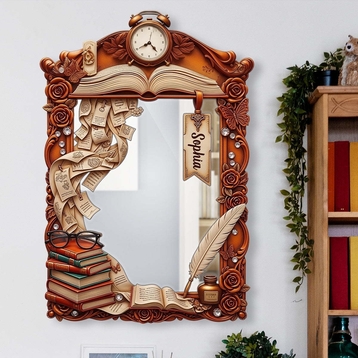 Love reading - Personalized Book Wall Hanging Mirror