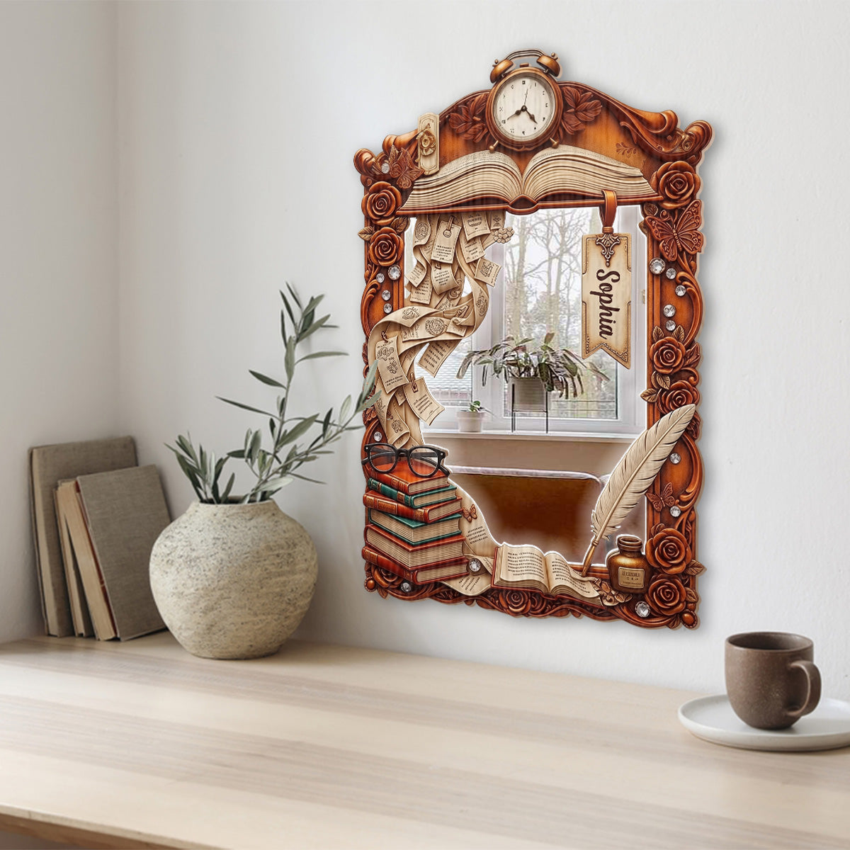 Love reading - Personalized Book Wall Hanging Mirror