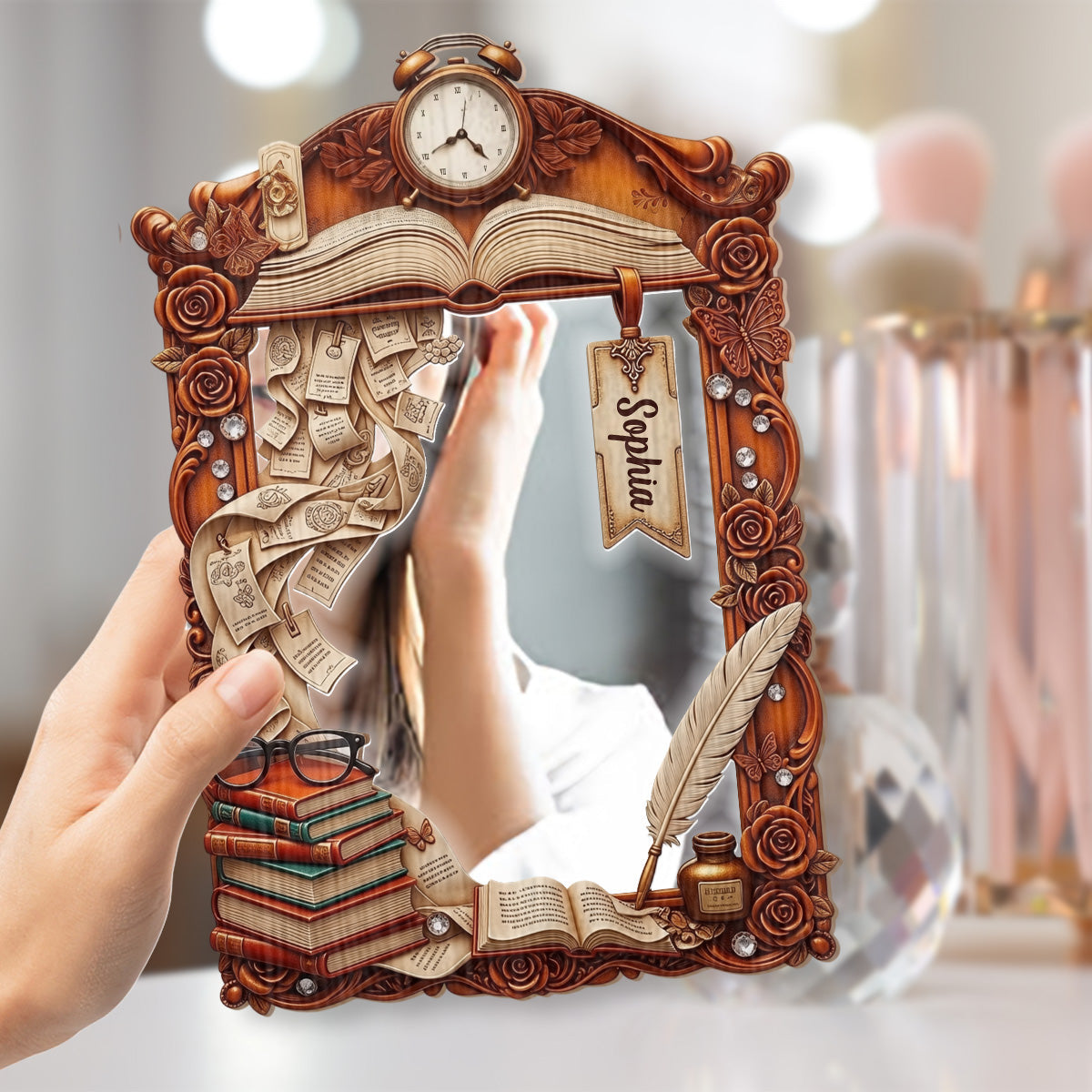 Love reading - Personalized Book Wall Hanging Mirror