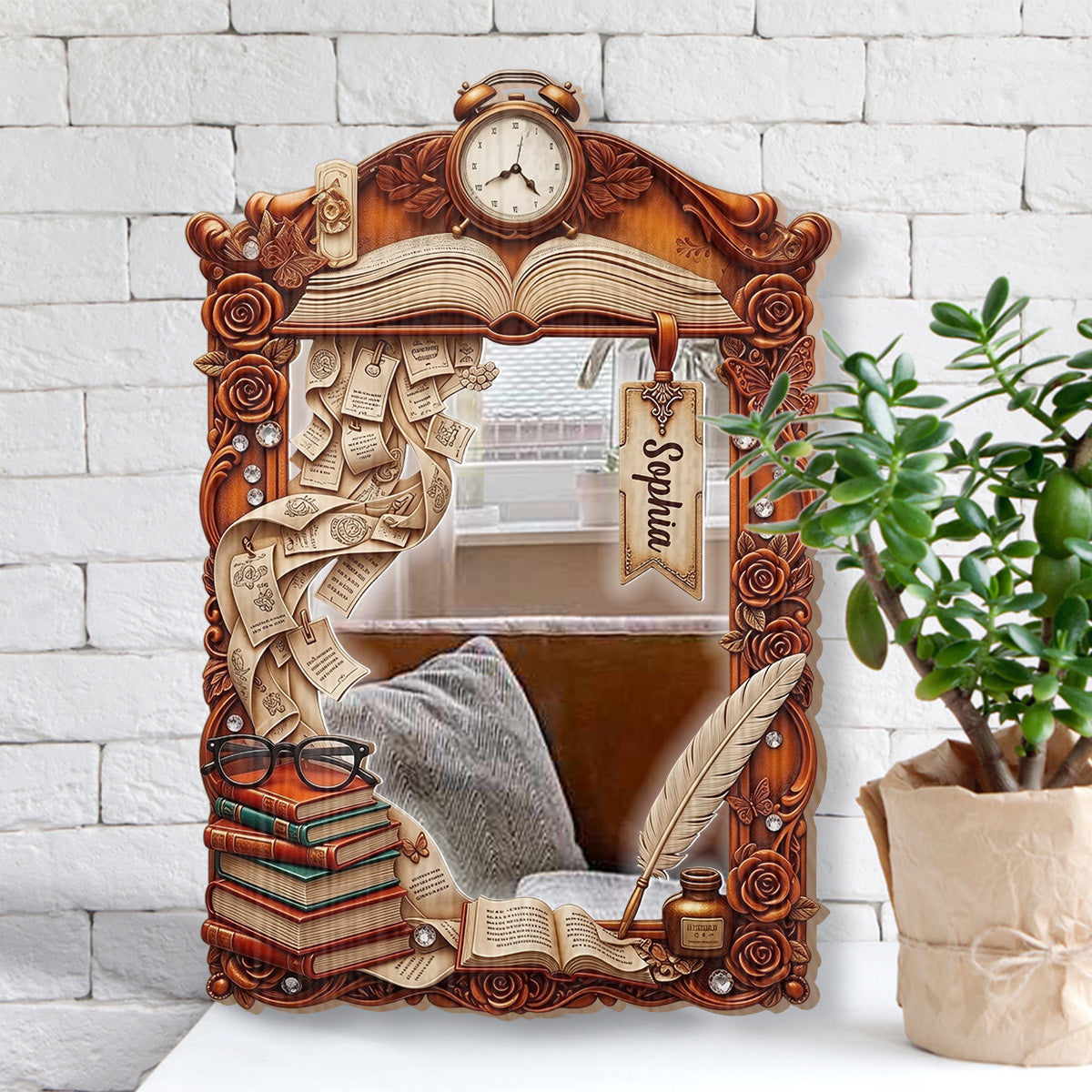 Love reading - Personalized Book Wall Hanging Mirror
