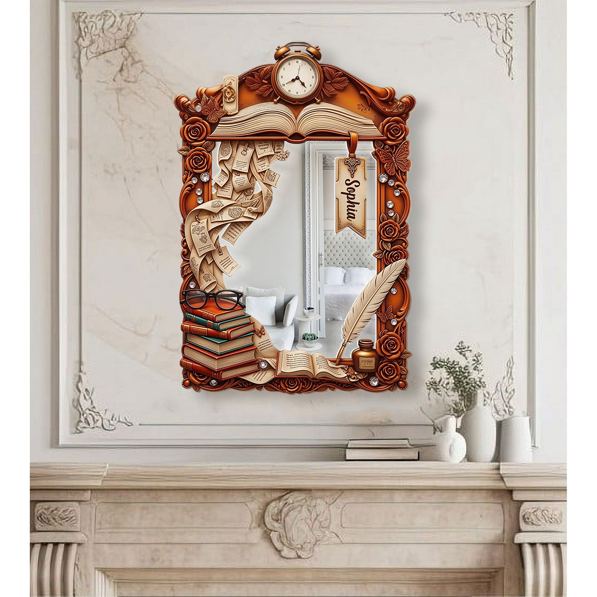 Love reading - Personalized Book Wall Hanging Mirror