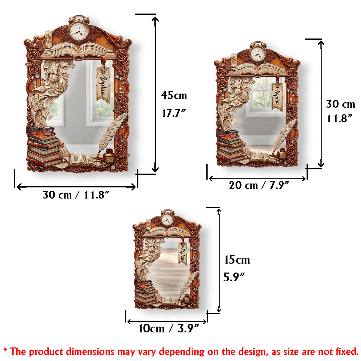 Love reading - Personalized Book Wall Hanging Mirror
