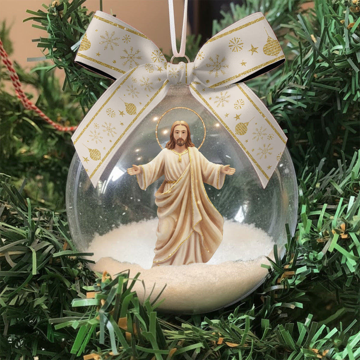 Be Still And Know That I Am God - Personalized Christian Snow Globe Ornament With Bow