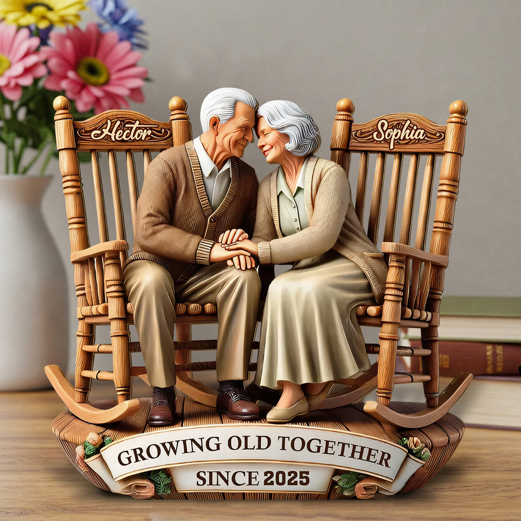 Growing Old Together - Personalized Couple Custom Shaped Acrylic Plaque