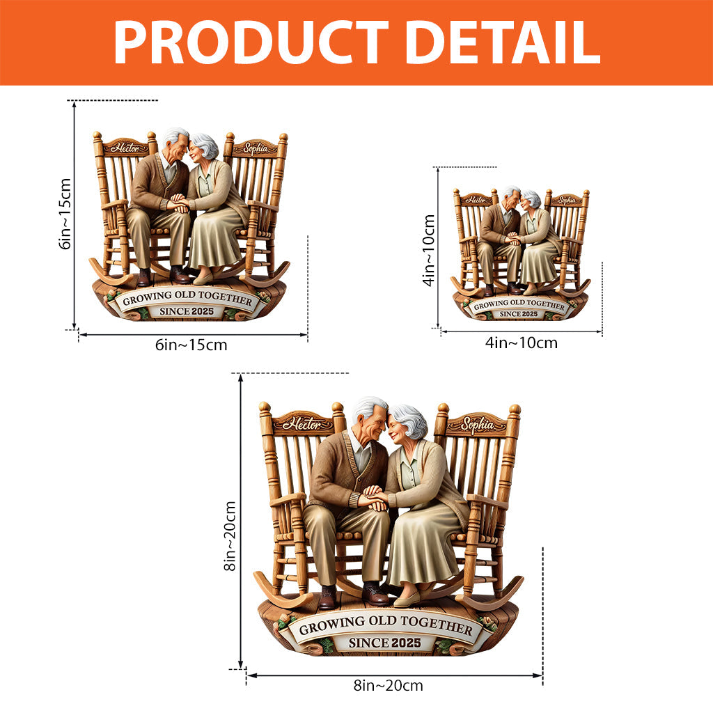 Growing Old Together - Personalized Couple Custom Shaped Acrylic Plaque