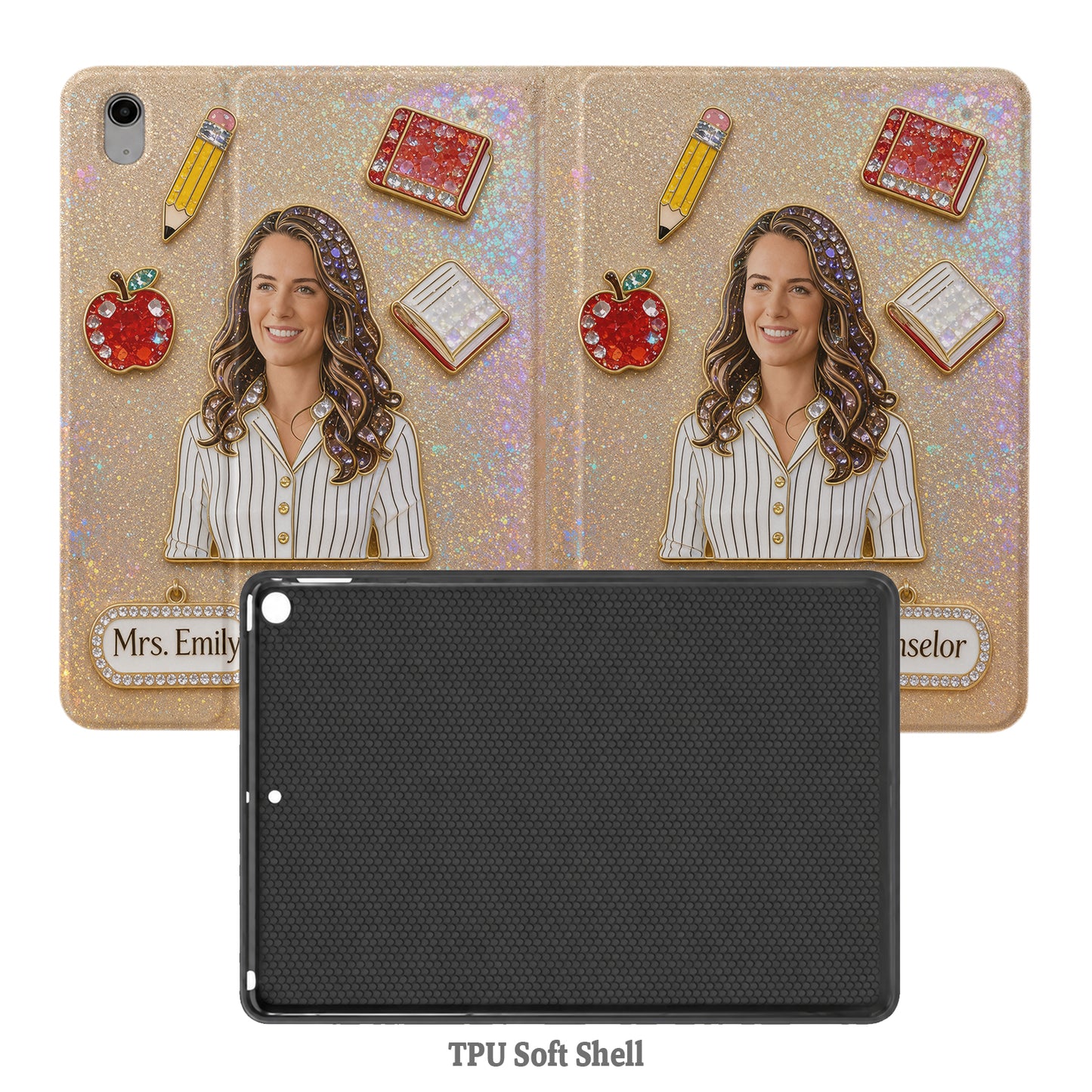 Best Teacher Ever - Personalized Teacher Tablet Cover With Pen Slot