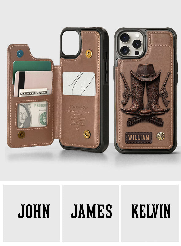 Western Spirit - Personalized Western Outfit Wallet Phone Case