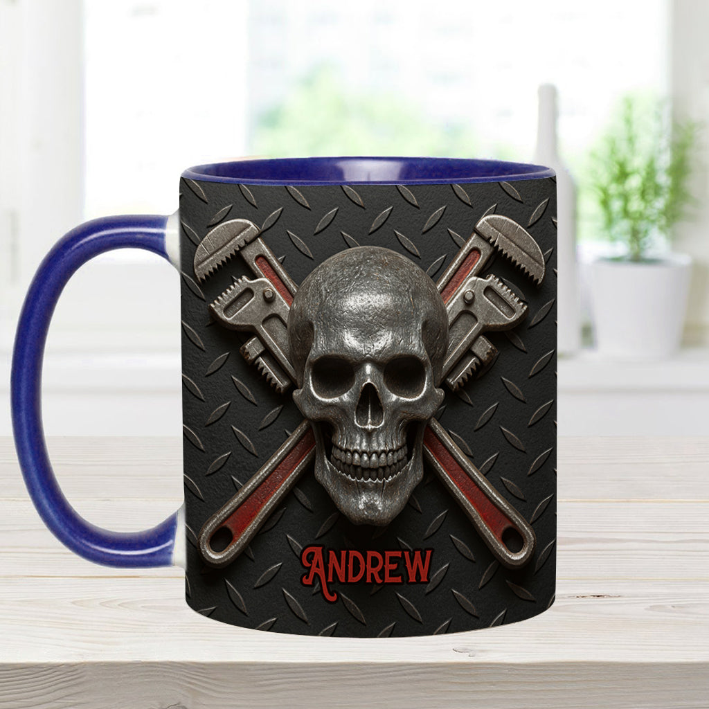 Cool Skeleton Plumber Gift - Personalized Plumber Accent Mug