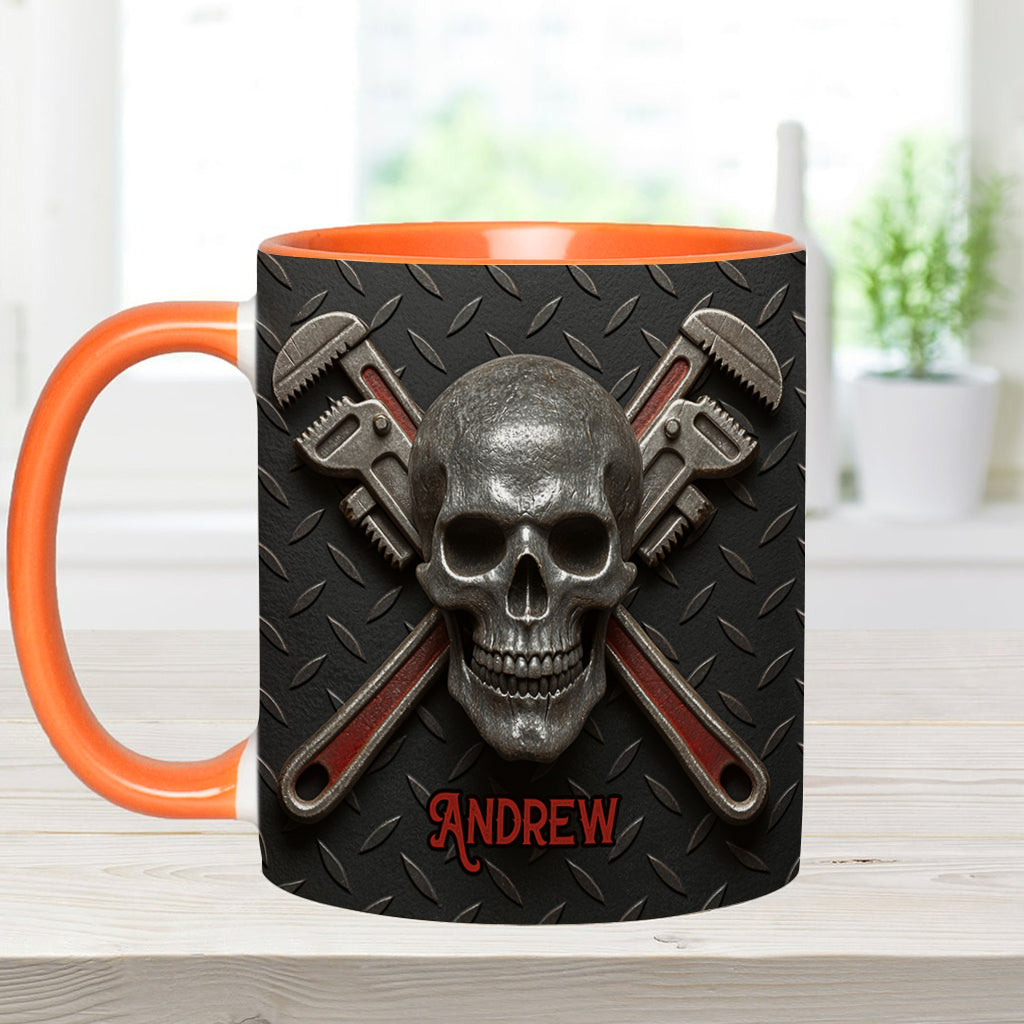 Cool Skeleton Plumber Gift - Personalized Plumber Accent Mug