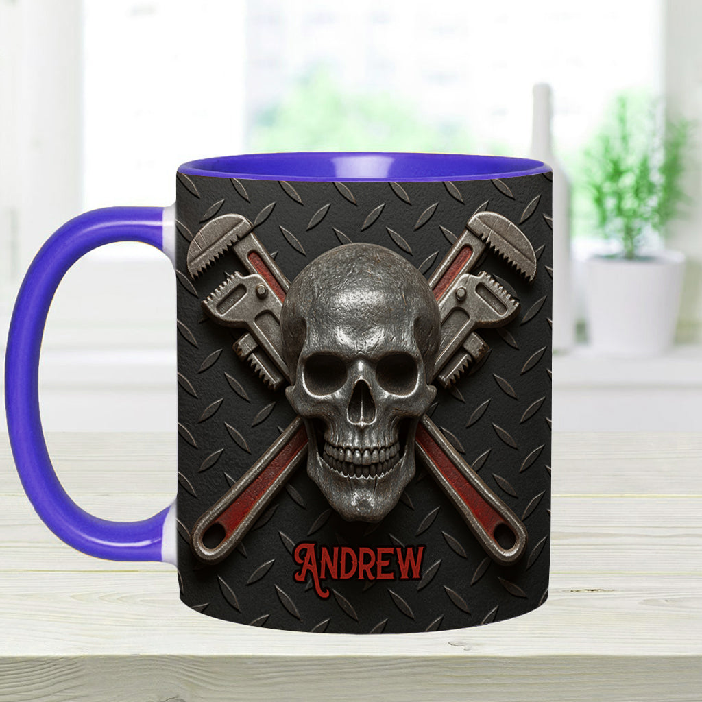 Cool Skeleton Plumber Gift - Personalized Plumber Accent Mug
