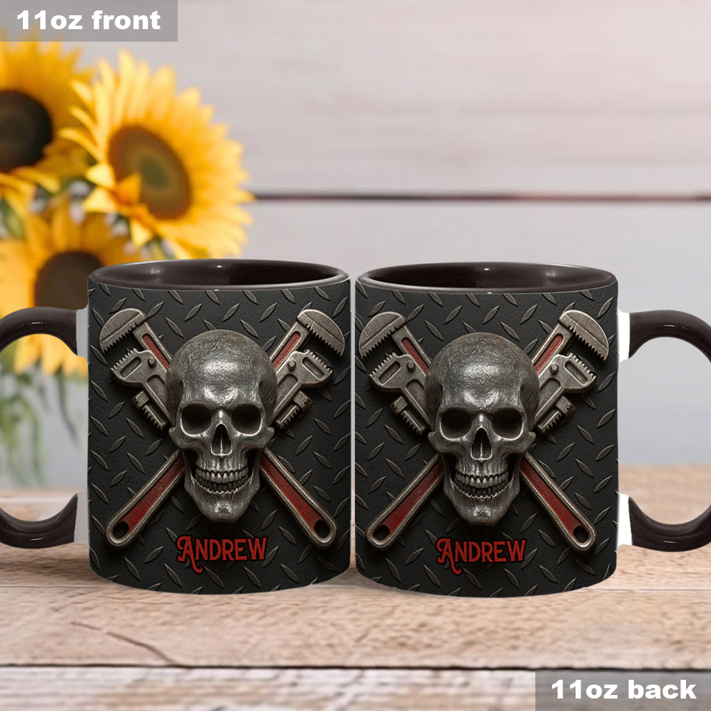 Cool Skeleton Plumber Gift - Personalized Plumber Accent Mug