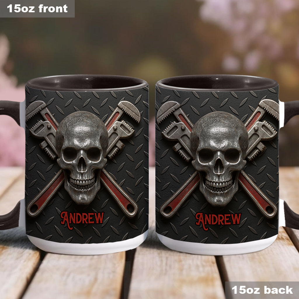 Cool Skeleton Plumber Gift - Personalized Plumber Accent Mug