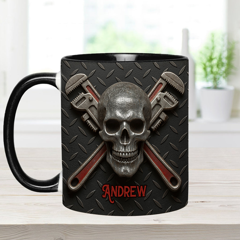 Cool Skeleton Plumber Gift - Personalized Plumber Accent Mug