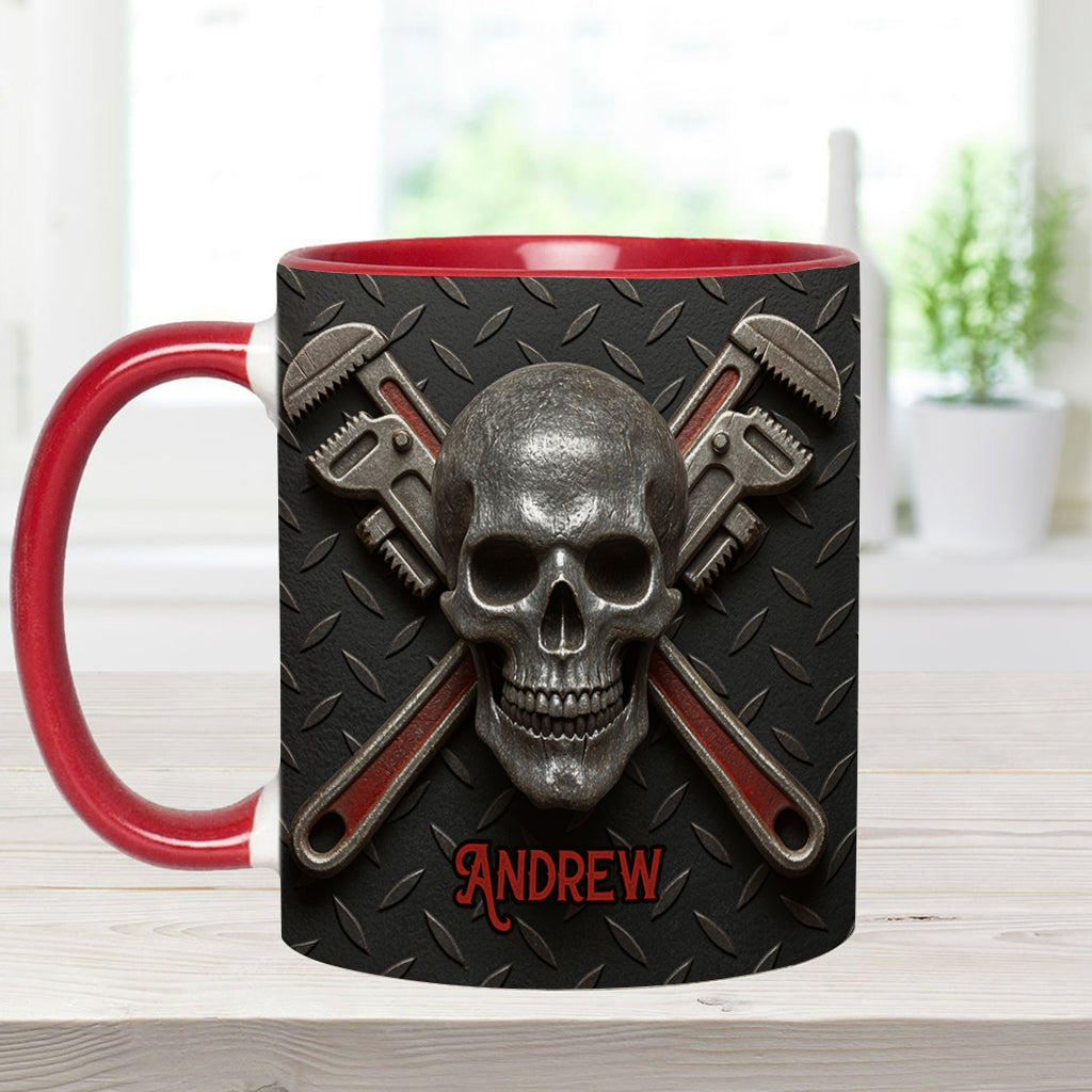 Cool Skeleton Plumber Gift - Personalized Plumber Accent Mug