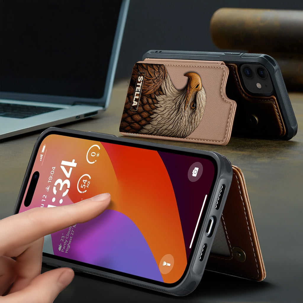 Majestic Eagle - Personalized Bald Eagle Wallet Phone Case