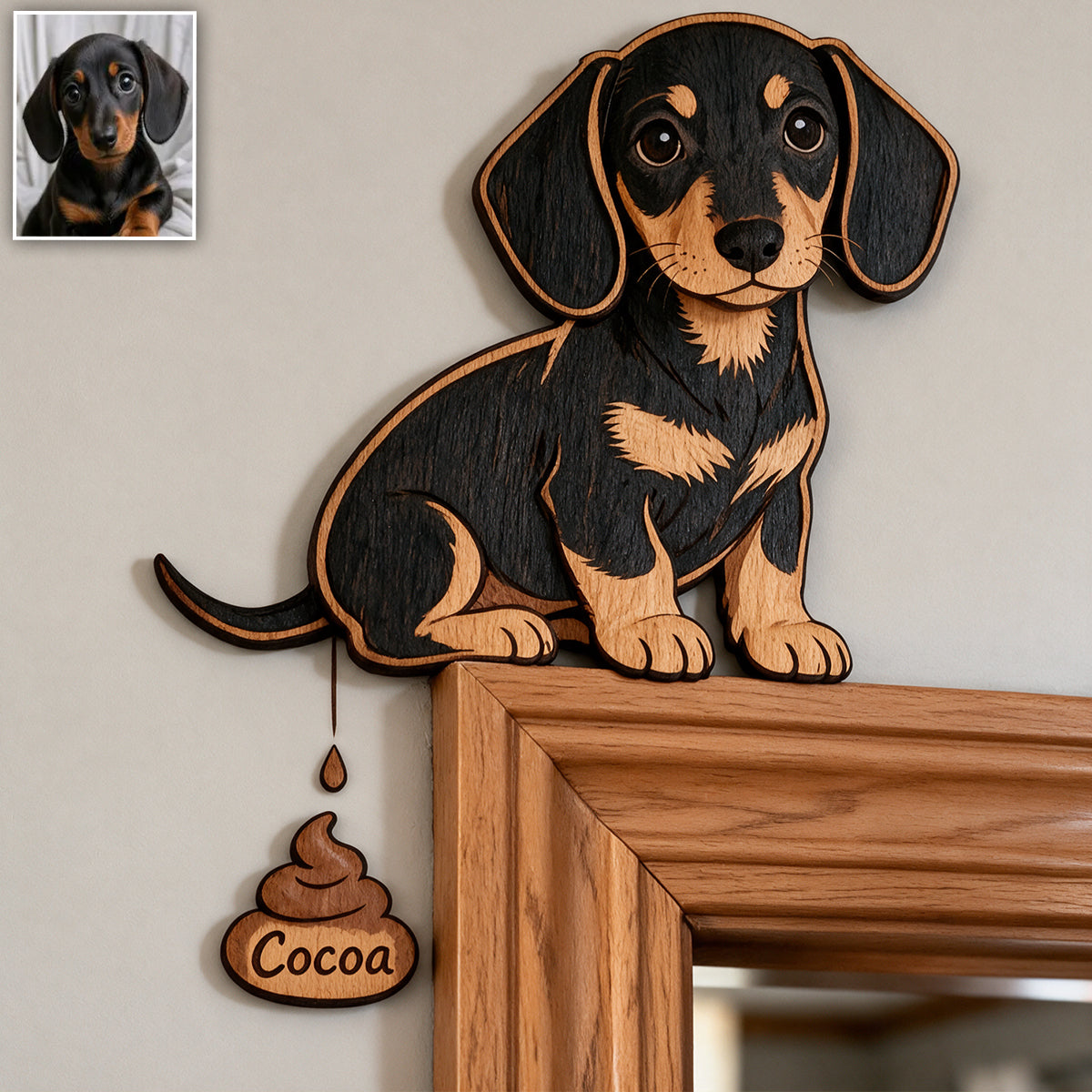 Funny Pooping Dog - Personalized Dog Door Frame Decoration