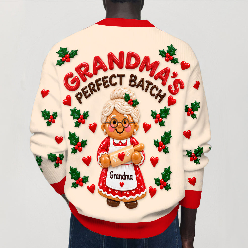 Grandma's Perfect Batch - Personalized Grandma Cardigan Sweater