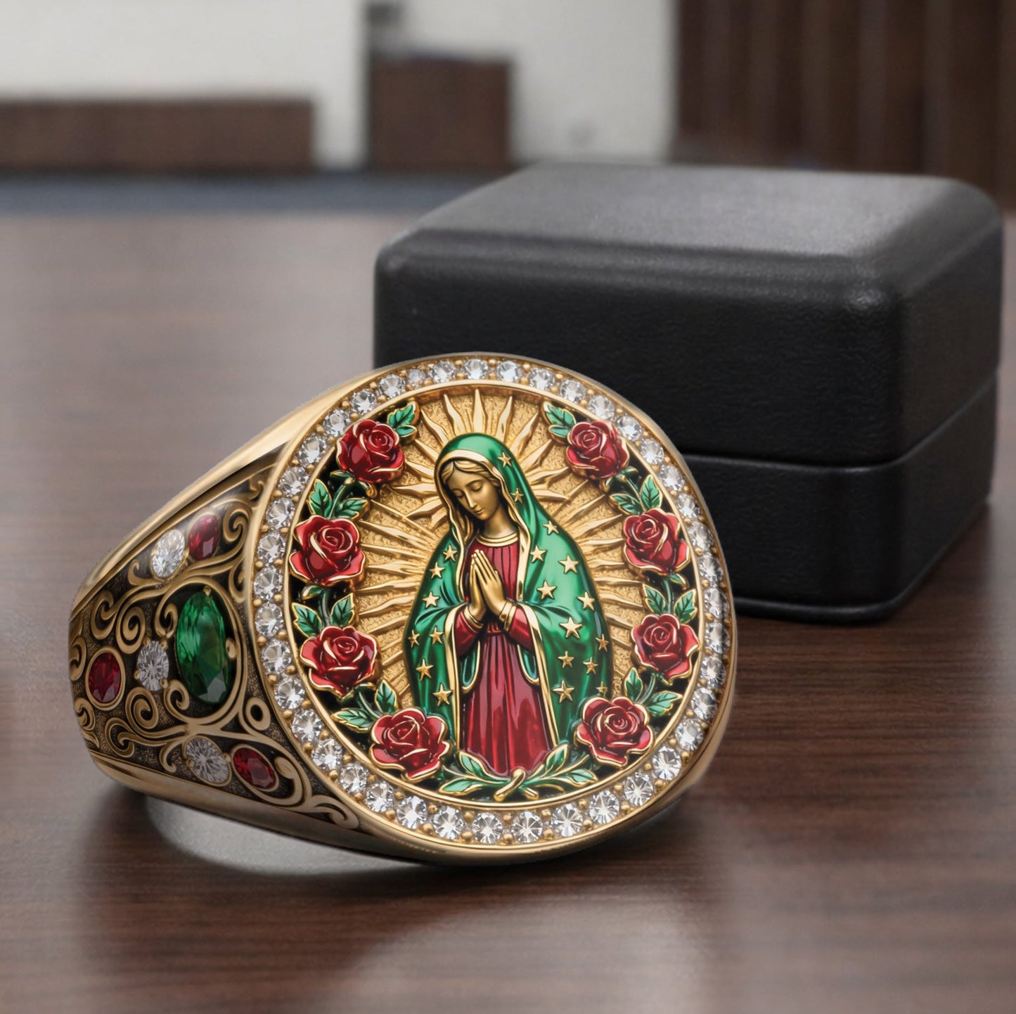 Protected By Mary - Personalized Christian Signet Ring