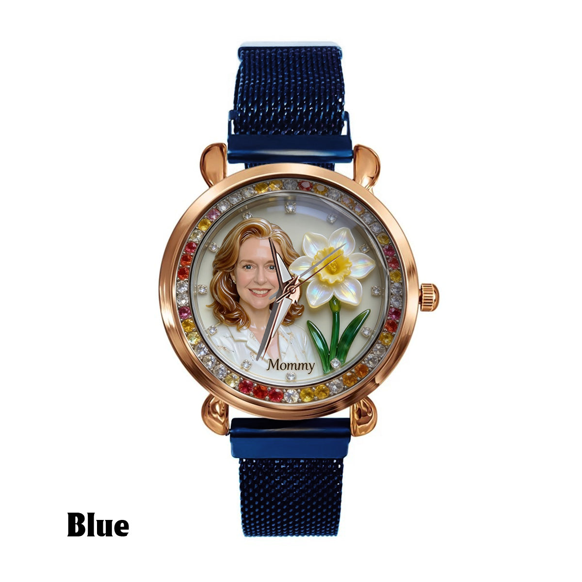 Custom Any Photo & Birthmonth Flower - Personalized Self Love Women Hand Watch