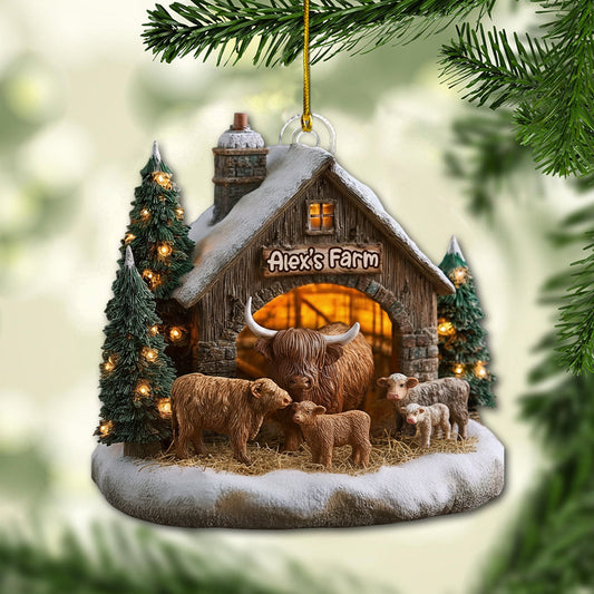 Adorable Highland Cows - Personalized Highland Cow Ornament