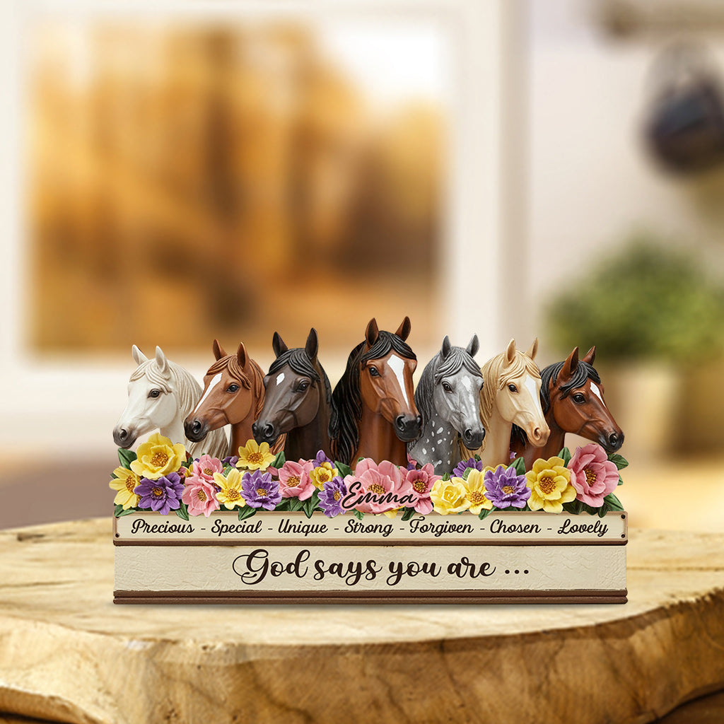 God Says You Are - Personalized Horse Custom Shaped Acrylic Plaque