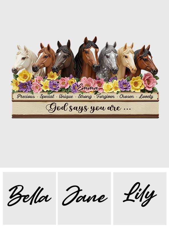 God Says You Are - Personalized Horse Custom Shaped Acrylic Plaque