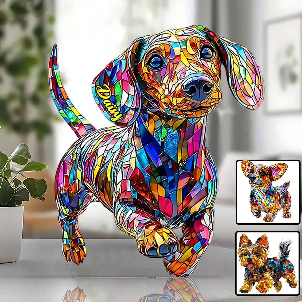 Love Dachshunds - Personalized Dachshund Window Hanging Suncatcher Ornament